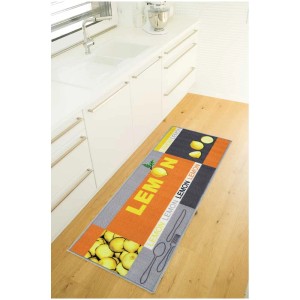 Tapis de cuisine jaune motif citron, 50x150 cm. Tapis décoratif pour cuisine et couloir.