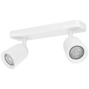 Faretto Eglo Camaldoli bianco a 2 luci con attacco GU10, 300 mm, in acciaio.
