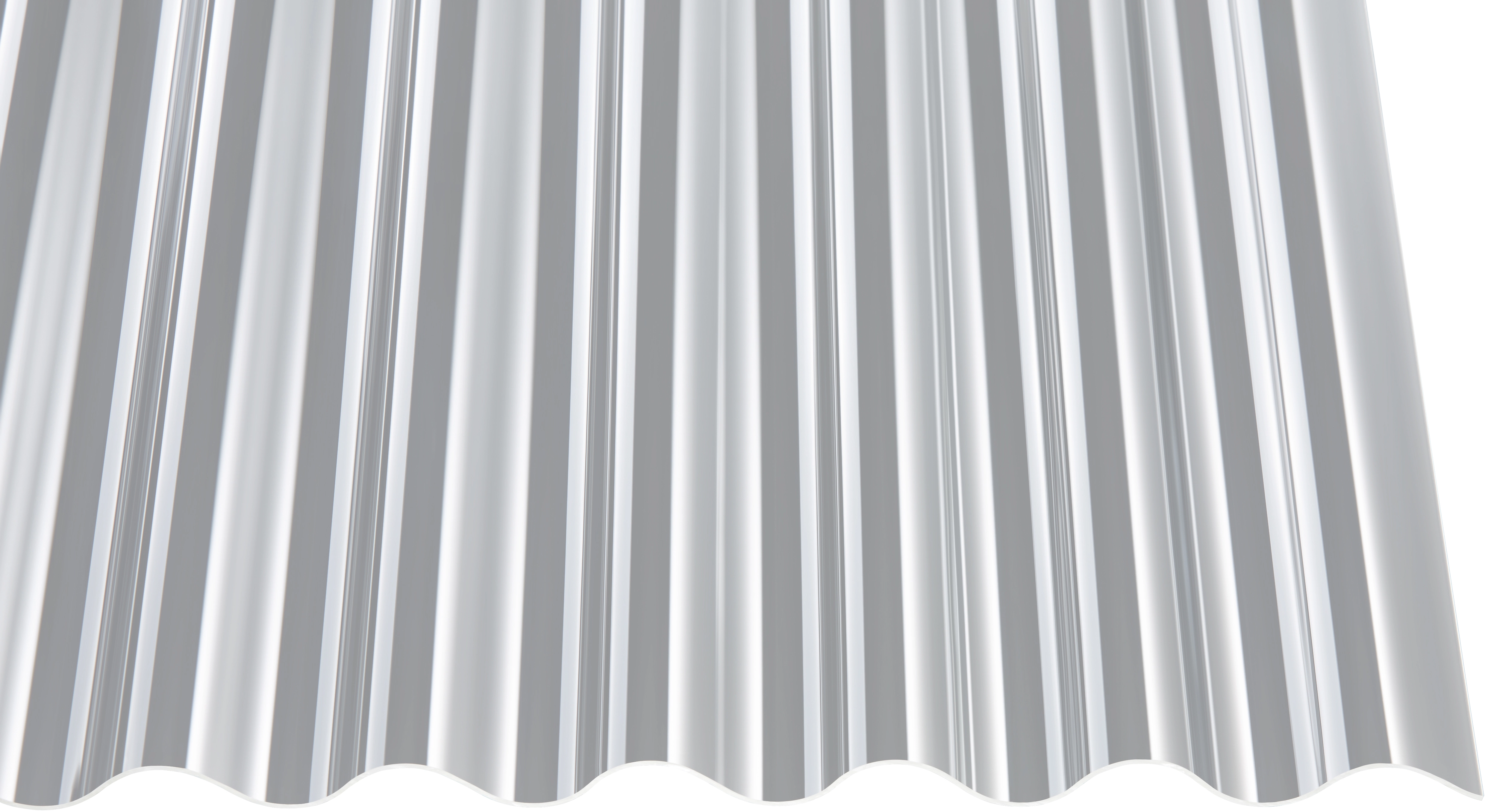 Plaque acrylique Sinus 76/18 Transparent 2'500 x 1'045 mm / ép. 1,5 mm
