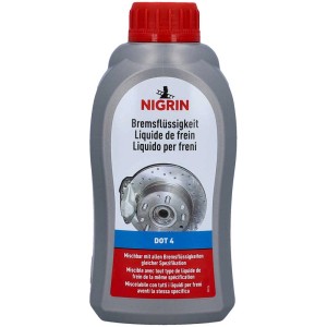 Liquide de frein Nigrin DOT4, bouteille de 500ml pour une performance optimale.