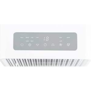 Climatiseur mobile KGM 12000-58 : Gros plan du panneau de commande avec écran tactile et affichage.