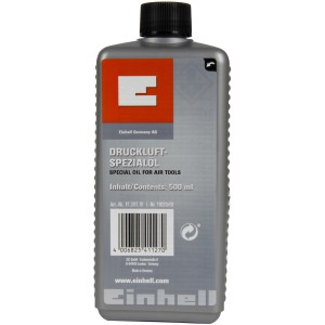 Olio speciale per utensili pneumatici Einhell, flacone da 500 ml per accessori compressore.