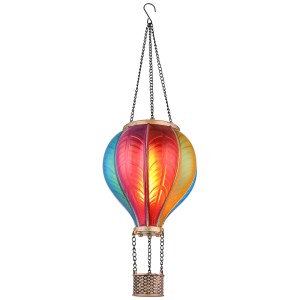 Lampe solaire LED Globo colorée en forme de ballon, Ø 14 cm, hauteur 46,5 cm, avec 20 LED, pour l'extérieur.