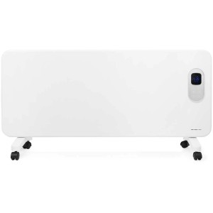 Termoconvettore Emerio bianco con display e ruote, potenza 2000 W.