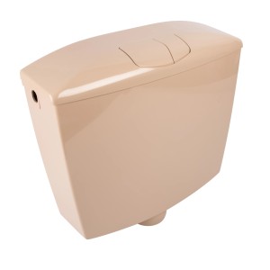 Réservoir WC apparent beige Sanitop-Wingenroth Karat avec double chasse.