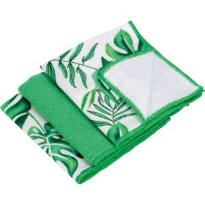 Set da 3 panni multiuso in microfibra con motivo a foglie verdi. Ideale per la pulizia della casa.