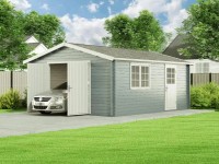 Alpholz Holz-Garage B-44 Pinie 470 cm x 568 cm, imprägniert