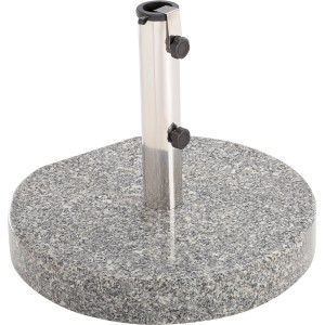 Supporto per ombrellone Granada grigio, 30 kg, in granito con tubo in acciaio inox.