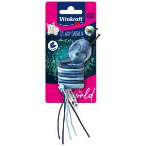 Vitakraft Galaxy Garden ver jouet pour chat, 16,5 cm, en spirale avec rubans.