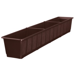 Jardinière standard marron, 14,5x17,5x98,5 cm, avec structure en bois. Idéale pour balcon et jardin.
