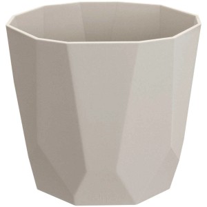 Grauer Übertopf b.for rock, Ø 14 cm, mit geometrischem Design für Zimmerpflanzen.