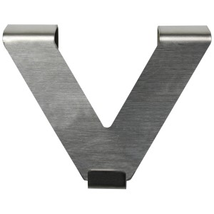 Gardinia V-ganci decorativi in acciaio inox, 2 pezzi, per tende a rullo e tende con occhielli.