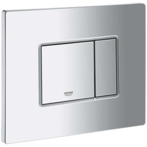 Placca di comando Grohe Even cromata con due pulsanti per lo scarico.