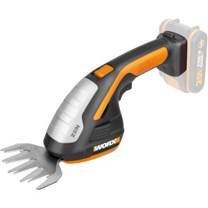 Cisailles à gazon et à arbustes sans fil Worx 20V WG801E.9. Idéal pour les travaux délicats sur l'herbe, les arbustes et la topiaire.