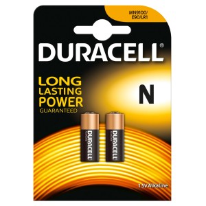 Batteria Duracell N, 1.5V Alcalina, confezione da 2. Ideale per dispositivi medici e giocattoli.