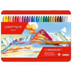 Caran d'Ache Neocolor I pastelli a cera, set da 40 pezzi, colori vivaci.