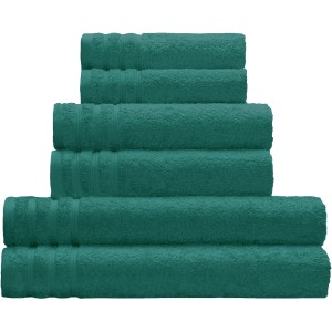Serviettes Kleine Wolke Royal vert émeraude empilées, 50x100 cm.