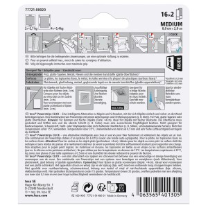 Tesa Powerstrips Click Medium, 16 pièces, pour clous adhésifs pour une fixation facile et sans trace d'objets de décoration.