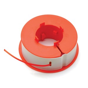Bobine de fil de rechange ARTCombitrim orange et blanche pour coupe-bordures, avec fil orange.