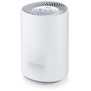 Purificatore d'aria bianco Beurer LR 220 con forma rotonda e prese d'aria.