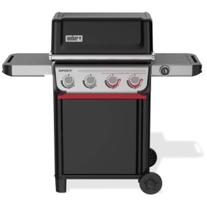 Barbecue a gas Weber Spirit EX-425 nero con 4 bruciatori, Sear Zone e mobiletto.