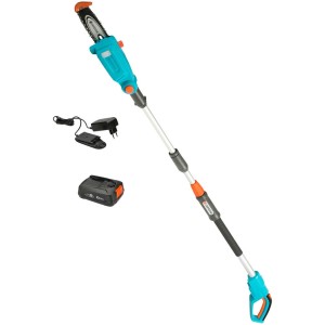 Set Gardena TCS 20/18V tagliasiepi telescopico a batteria con batteria e caricabatterie.