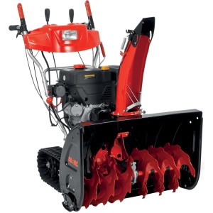 Fraise à neige thermique Al-Ko Snowline 760 TE avec chenilles, puissance 9 kW et fraise rouge.