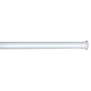 Barre de rideau de douche Wenko, 110-245 cm, aluminium, blanc. Barre télescopique pour rideaux.