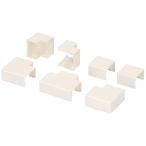 7 raccords blancs pour goulottes de câbles 16x10 mm pour goulottes Plasfix.