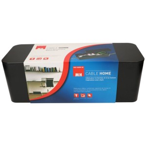 Boîte de rangement de câbles Cable Facility Box Cable Home grand noir.