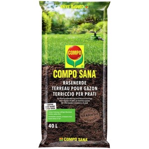 Sacco di terriccio per prato Compo Sana 40L per prati verdi e folti.