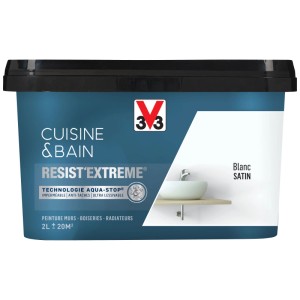 V33 Pittura per Rinnovare Resist Extreme Cucina/Bagno, Bianco, 2L, satinato.