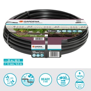 Gardena Tubo gocciolante fuori/sottoterra, 25m, per Micro-Drip-System per irrigare siepi e cespugli.