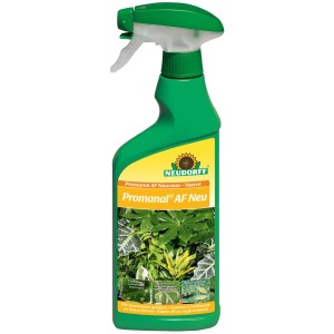 Neudorff Promanal AF Neu, anti-acariens et cochenilles en flacon pulvérisateur vert.