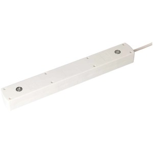 Bloc multiprise blanc Max Hauri Safety Line avec 5 prises T13 et 2 ports USB.