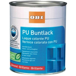 Dose OBI PU-Buntlack glänzend Hellelfenbein, geeignet für Holz, Metall & Kunststoff.