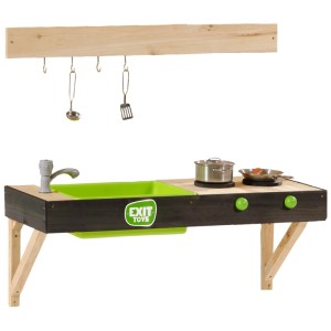 Exit Toys Yummy 50 cucina gioco in legno con accessori, modello da parete per bambini dai 2 anni.