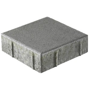 Pavimento quadrato grigio (20x20x6 cm) con superficie liscia in cemento per terrazze e vialetti.
