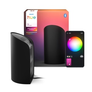 Philips Hue Play Wallwasher noir avec emballage et application smartphone pour le contrôle.