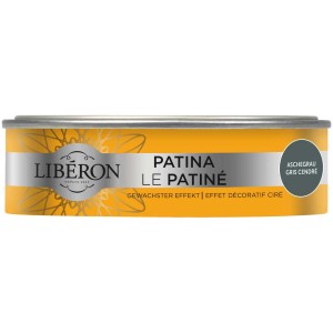 Barattolo di patina Libéron grigio cenere per mobili in legno, effetto cera.