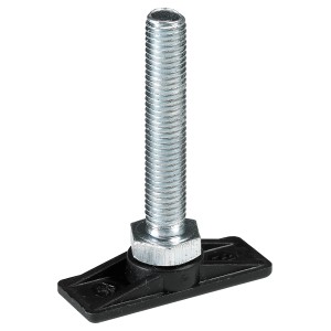 Livellatore per mobili Hettich M8 x 63 mm, zincato, con base nera.