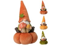 Dekofigur Zwerg auf Kürbis 20 cm / assortiert / 1 Stk.