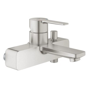 Miscelatore monocomando per vasca Grohe Lineare in nichel spazzolato, montaggio a parete.