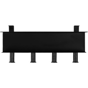 Mensola nera DenPanels con 4 ganci per montaggio a parete, larghezza 21,5 cm.