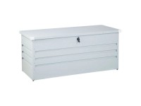 Beliani Auflagenbox Cebrosa Stahl Hellgrau (HxBxT) 64 x 132 x 62 cm