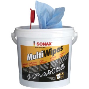 Sonax MultiWipes Reinigungstücher im Eimer, 72 Stück, für Autopflege und Reinigung.
