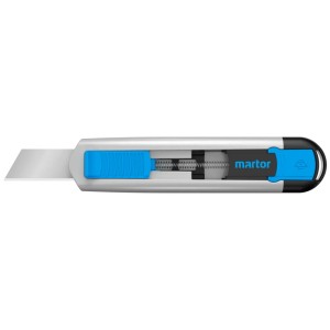 Martor Secunorm 540 coltello di sicurezza con manico in alluminio e rientro automatico della lama.