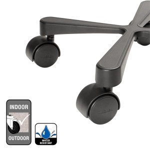 Dettaglio del sottovaso con ruote nero Wagner Design GH 0916.