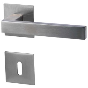 Set rosetta Chemnitz BB, acciaio inox satinato, ferramenta per porte interne.