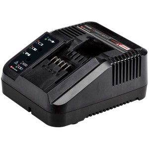 Caricabatterie Einhell Power X-Change per set tagliaerba e tagliabordi a batteria.